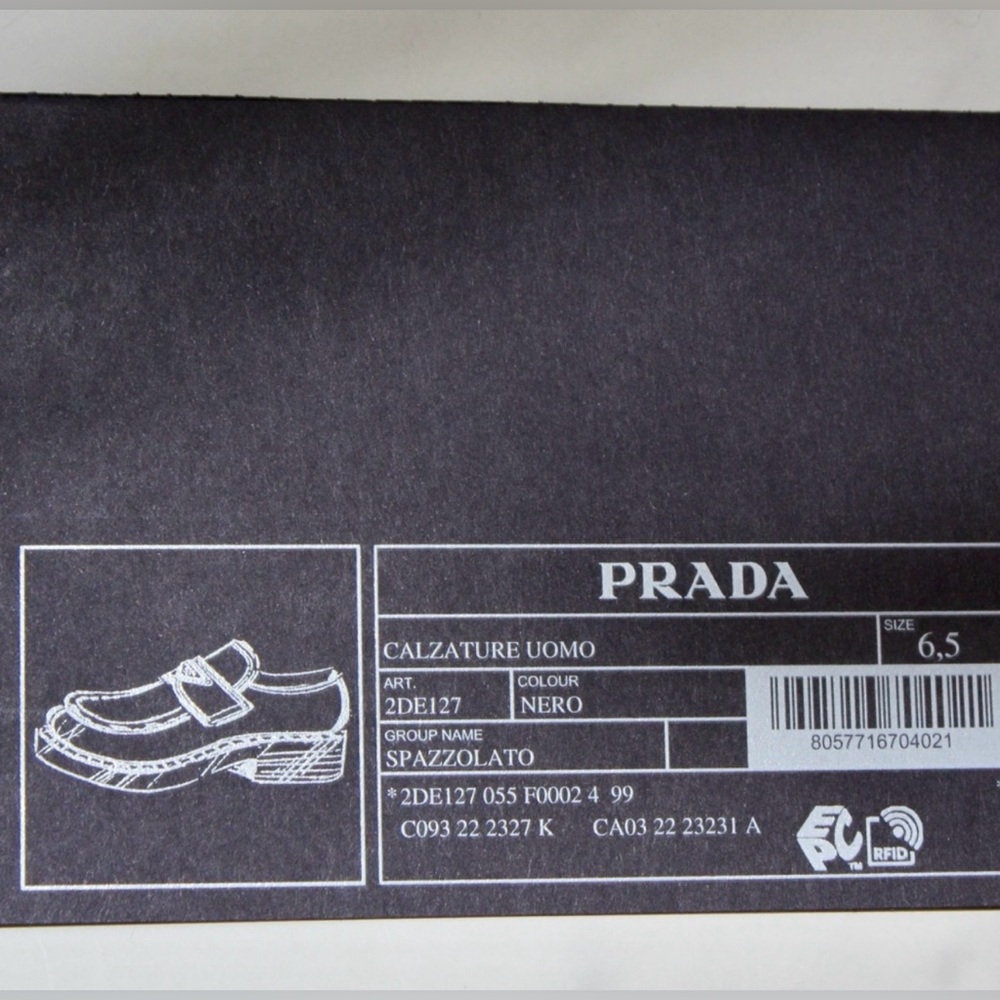 Prada Chocolate Brushed Leather Loafers Black - Picture 10 of 10
